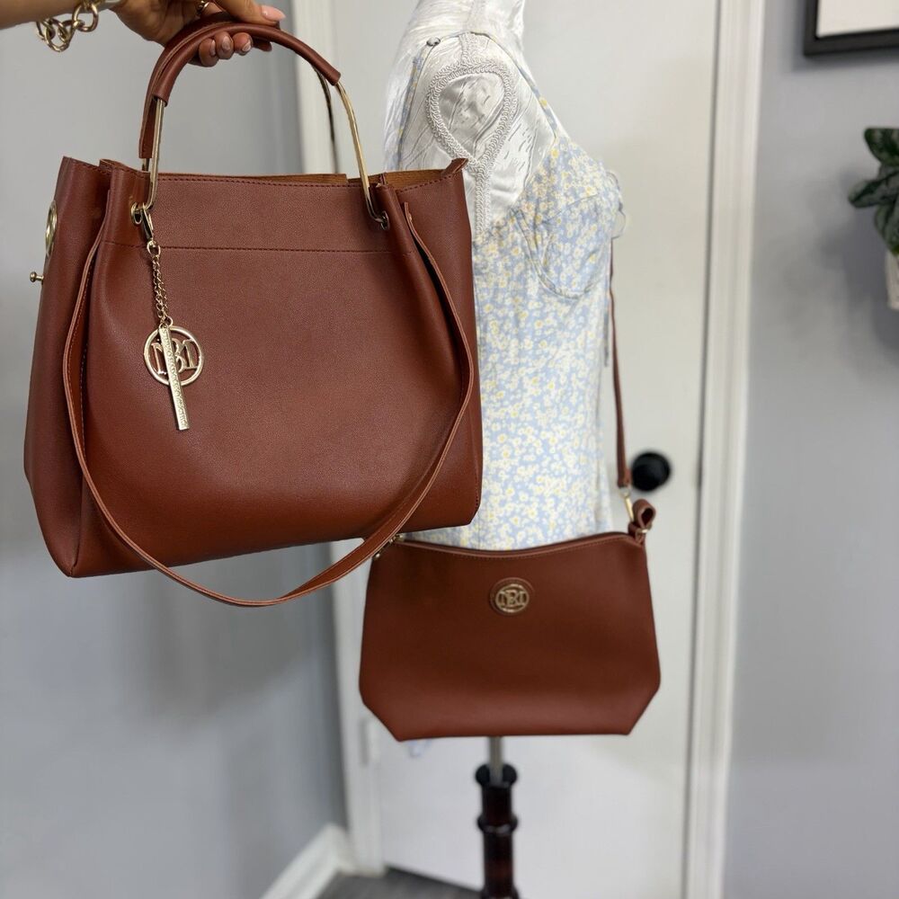 Studio Badgley Mischka Cognac Brown 2-in-1 Tote